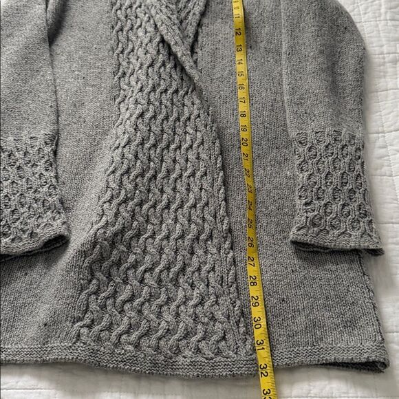 IrelandsEye Dublin Wool Cashmere Silk Cardigan Gray Women’s Made in Ireland Sz.S - Picture 11 of 12